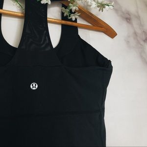 Lulumon Black Racer-back Mesh Tank Built in Bra